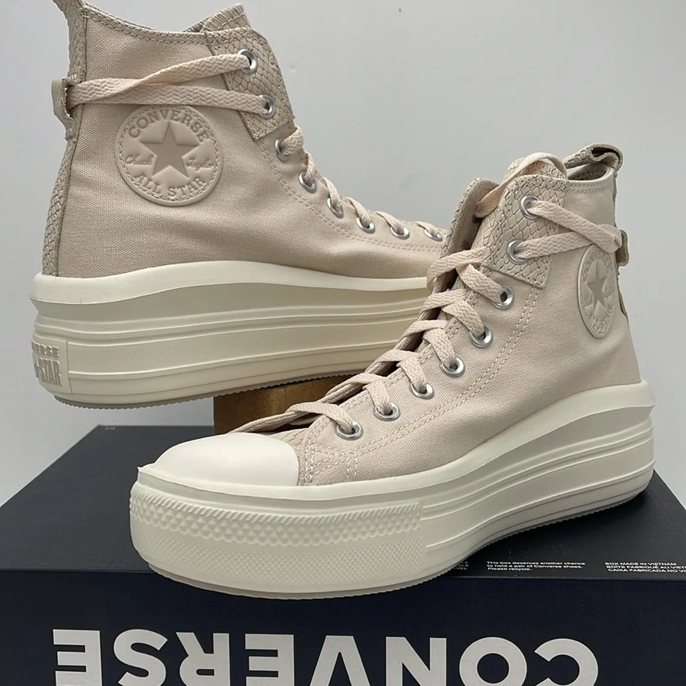 Converse Women's A12812C CTAS MOVE HI LIGHT DUNE/EGRET/PAPYRUS Sneakers Platform